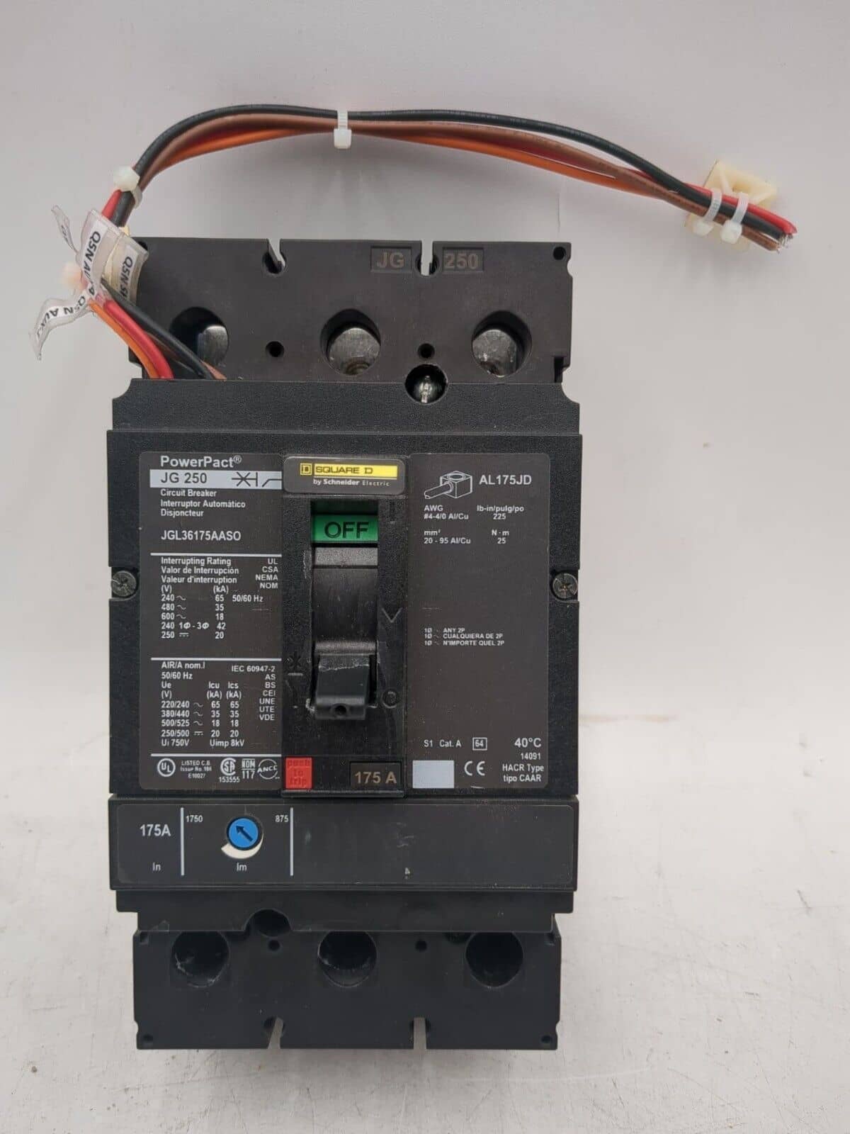 Square D JGL36175AASO Circuit Breaker — image 1 of 7