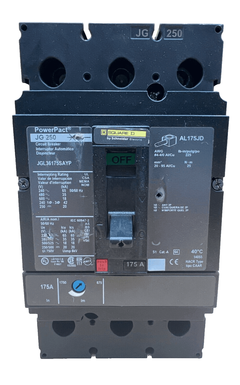 Square D JGL36175SAYP Circuit Breaker — image 1 of 6