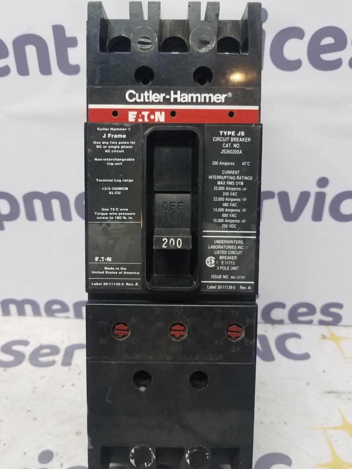 Cutler-Hammer JS360200A Circuit Breaker — image 1 of 7