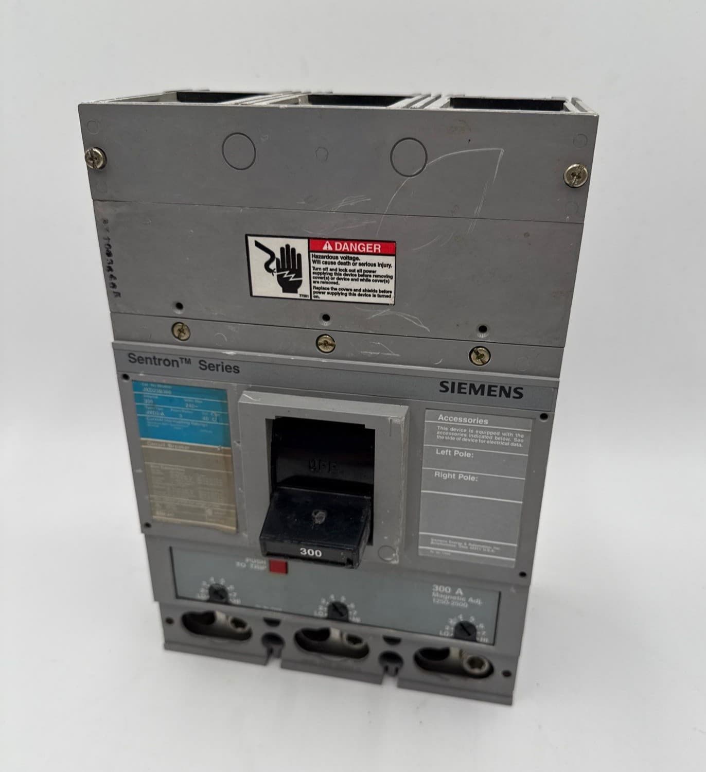 Siemens JXD23B300 Circuit Breaker 300A 3P 240V JXD2-A 300 Amp 3 Pole – image 1