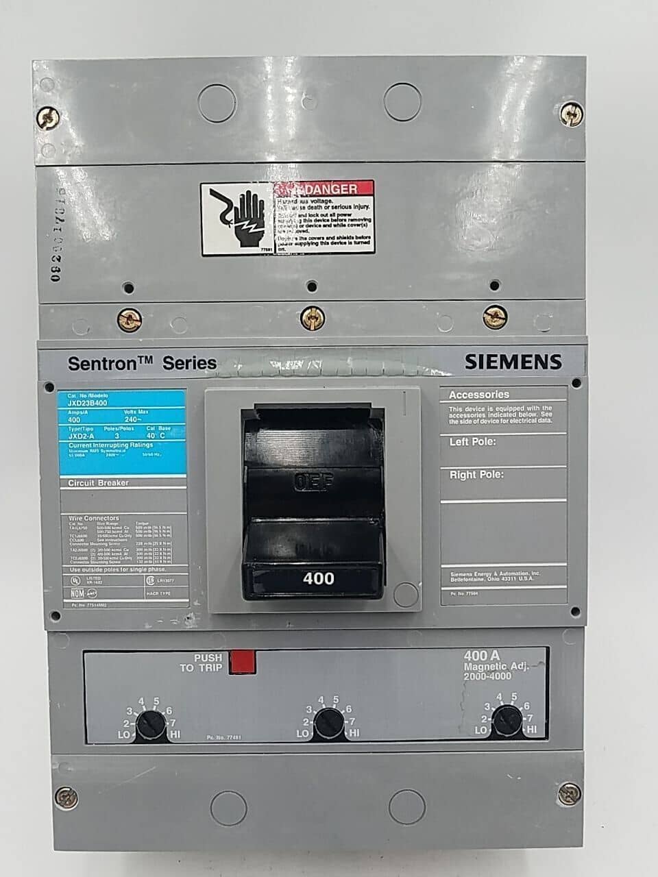 Siemens JXD23B400 Circuit Breaker — image 1 of 7