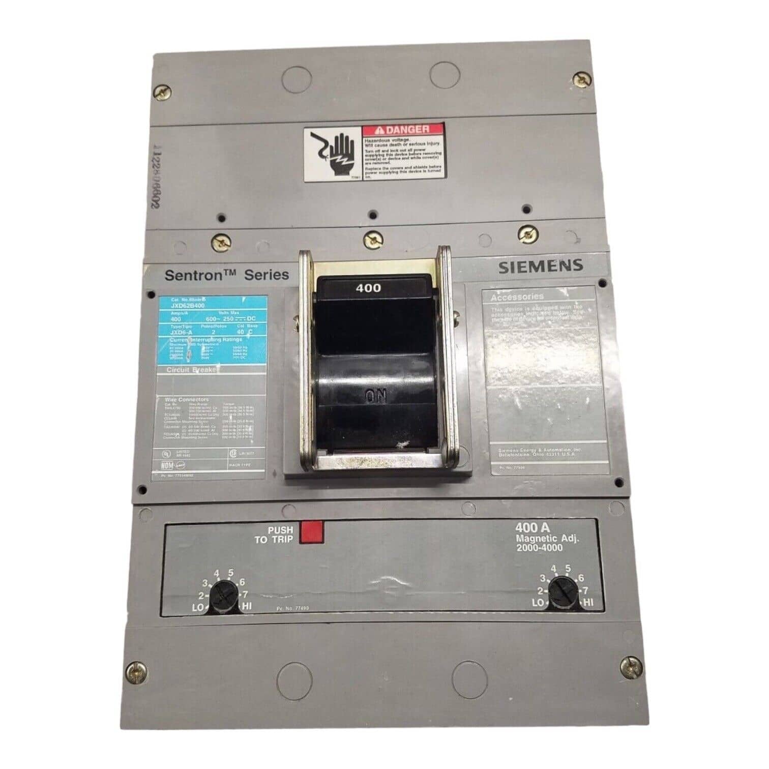 Siemens JXD62B400 Circuit Breaker — image 1 of 7