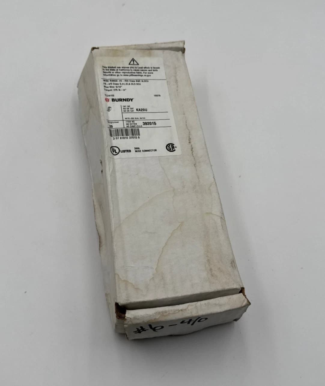 25PC Burndy KA29U 392015 Aluminum Mechanical Terminal Lugs #6-250KCMIL Lot of 25 – image 1