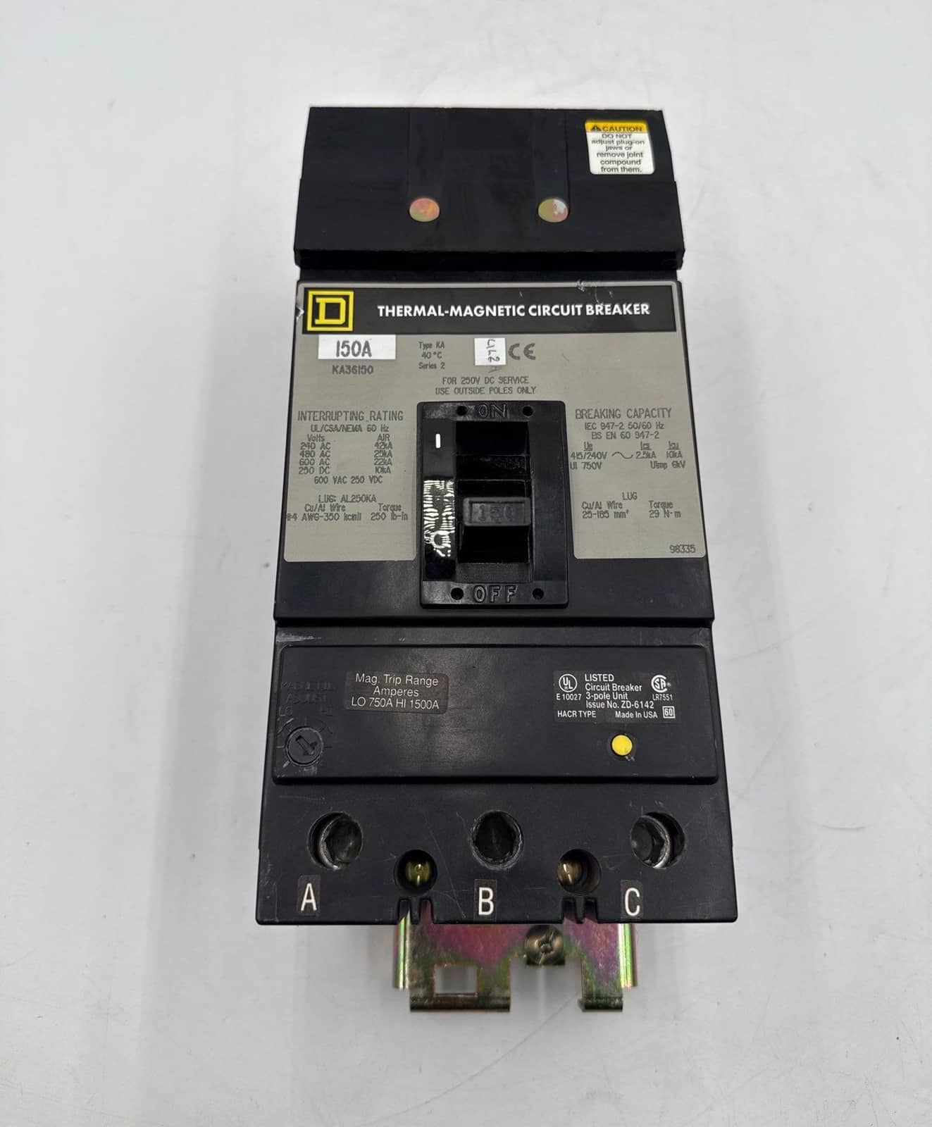 Square D KA36150 Circuit Breaker — image 1 of 9
