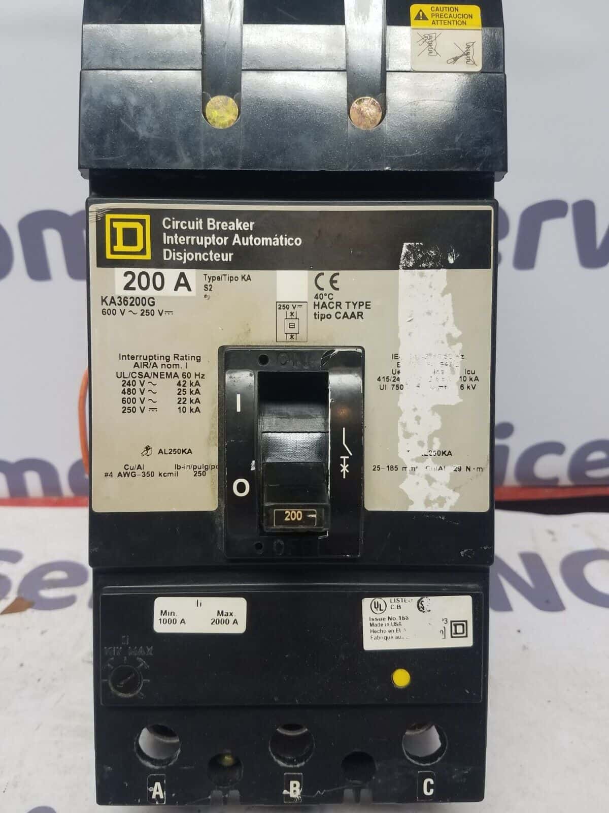 Square D KA36200G Circuit Breaker — image 1 of 7