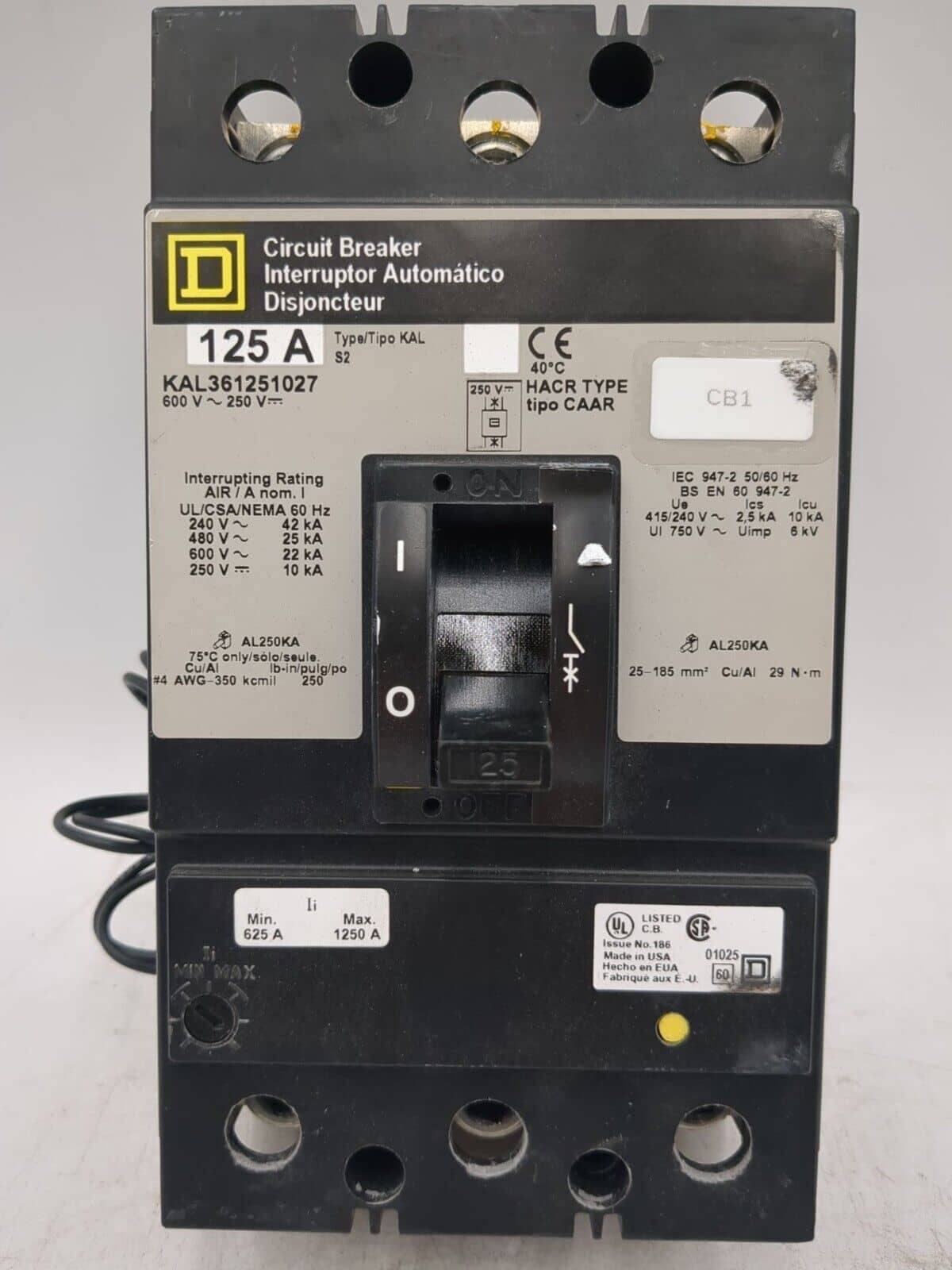 Square D KAL361251027 Circuit Breaker — image 1 of 7