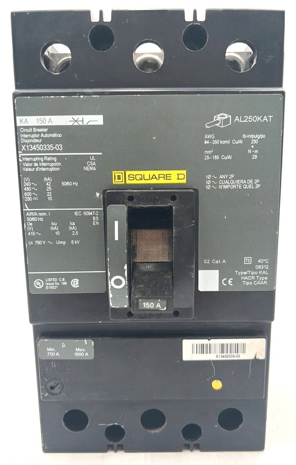 Square D KAL361501586 Circuit Breaker — image 1 of 7