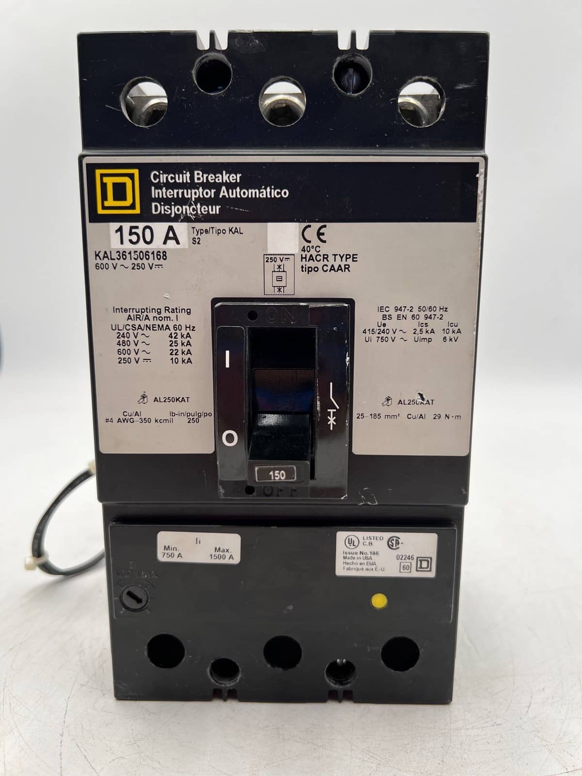 Square D KAL361506168 Circuit Breaker — image 1 of 6