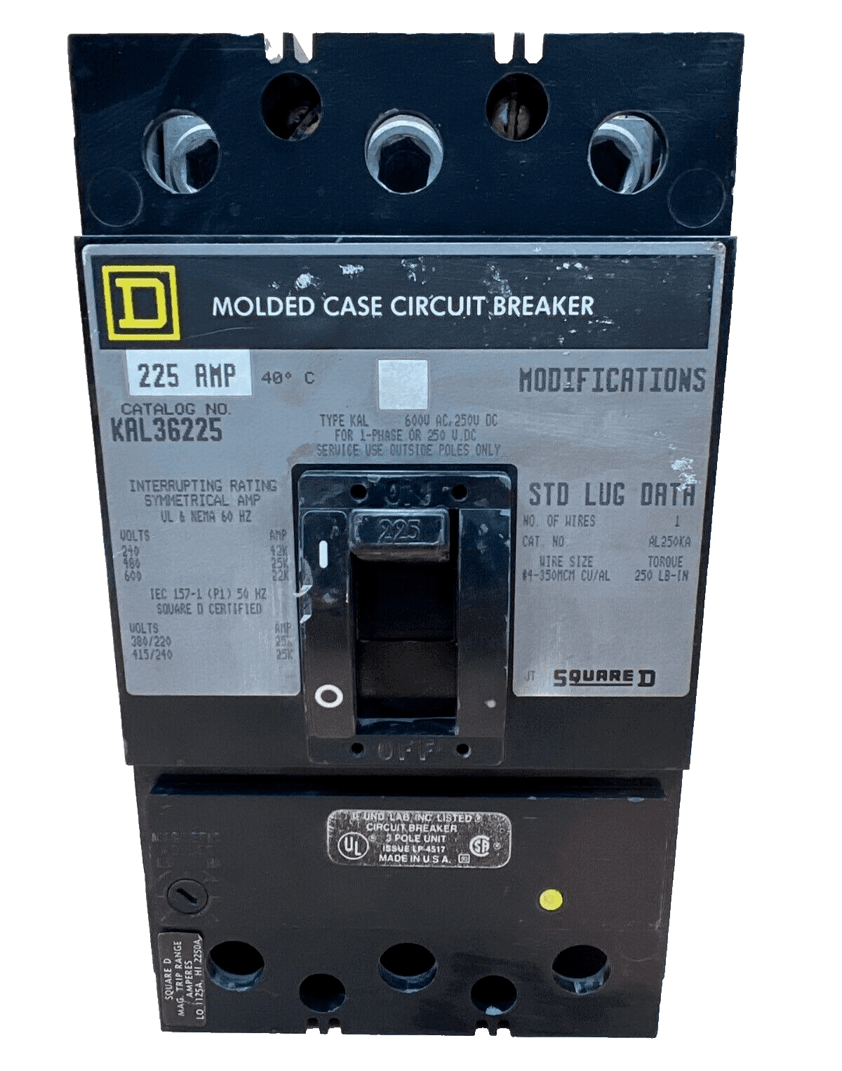 Square D KAL36225 Circuit Breaker — image 1 of 6