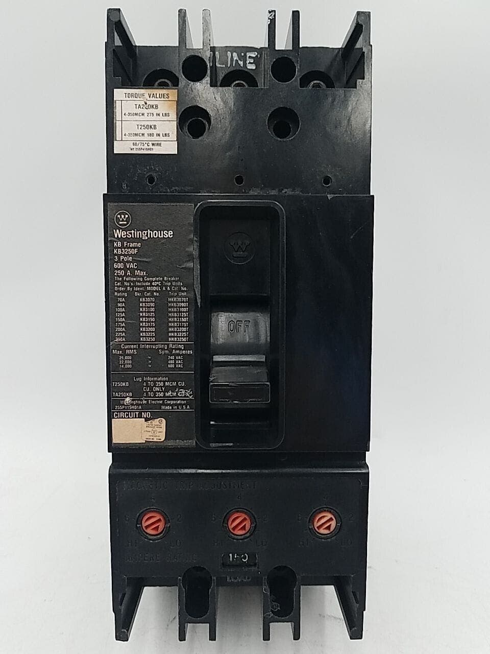 Westinghouse KB3250F Circuit Breaker — image 1 of 7