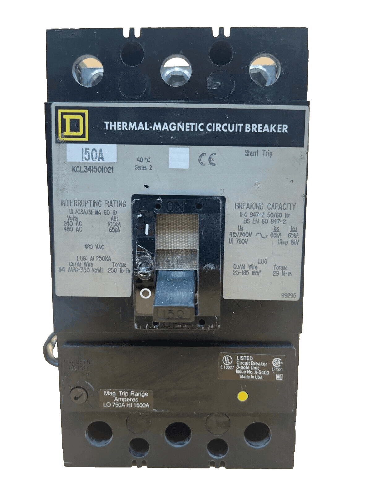 Square D KCL341501021 Circuit Breaker — image 1 of 7