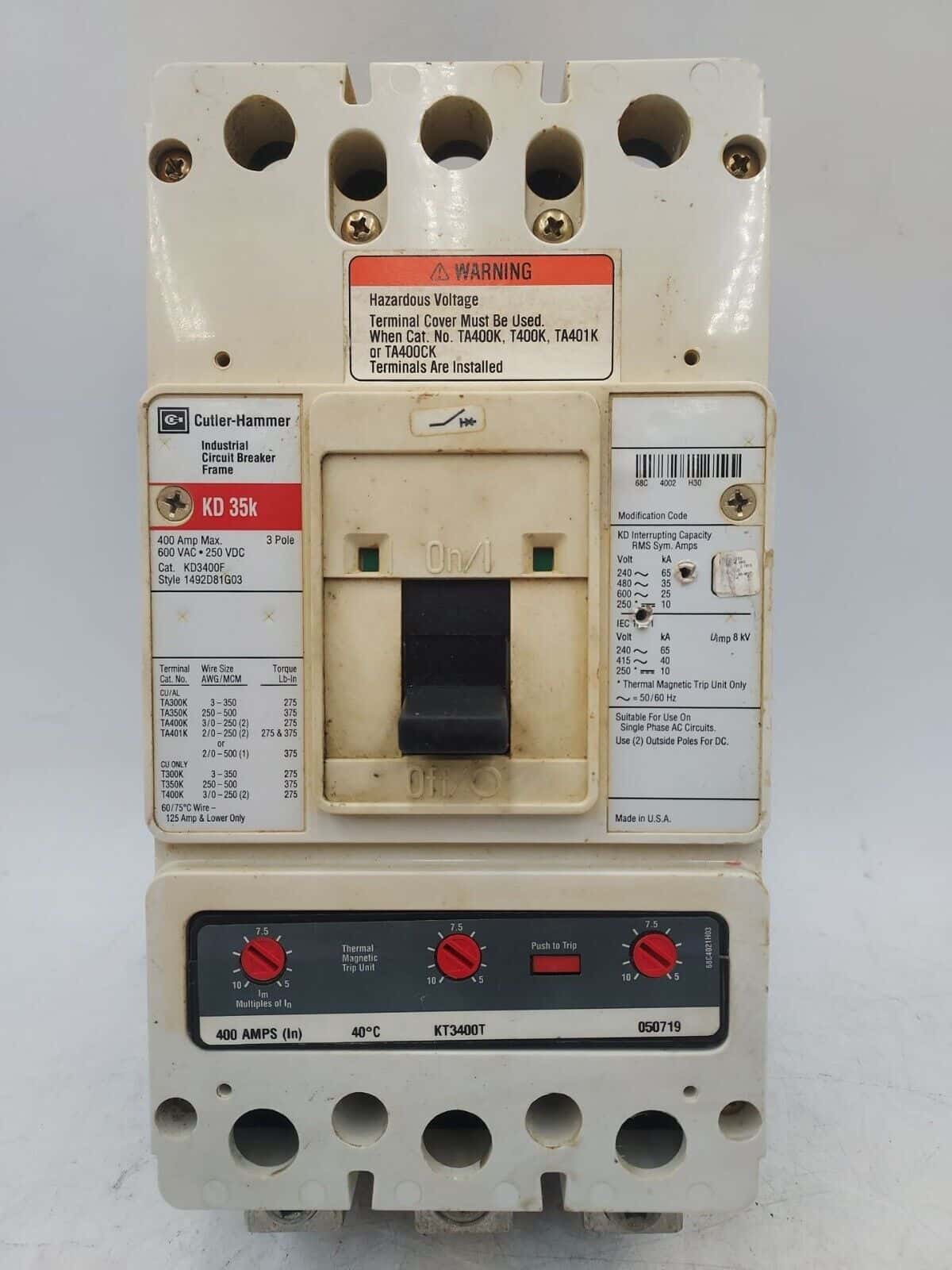 Eaton KD3400 Circuit Breaker — image 1 of 7