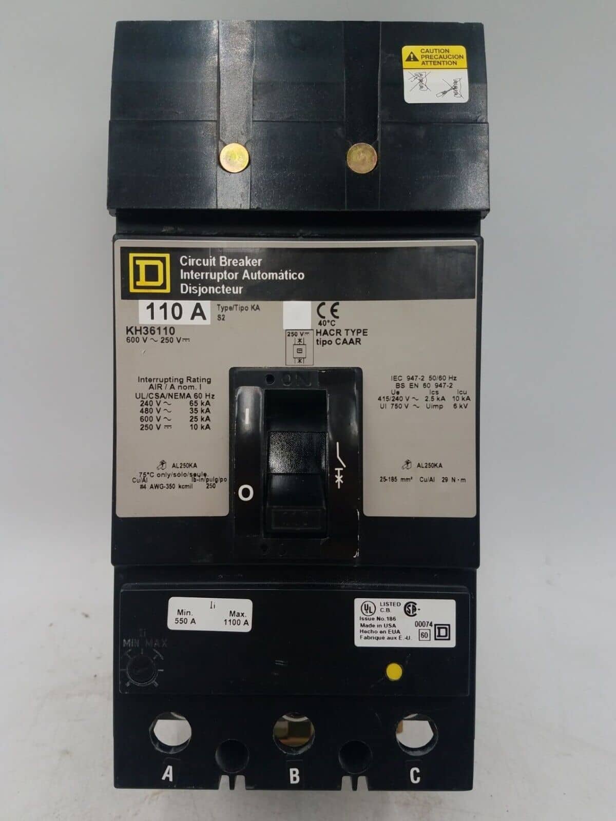 Square D KH36110 Circuit Breaker — image 1 of 7