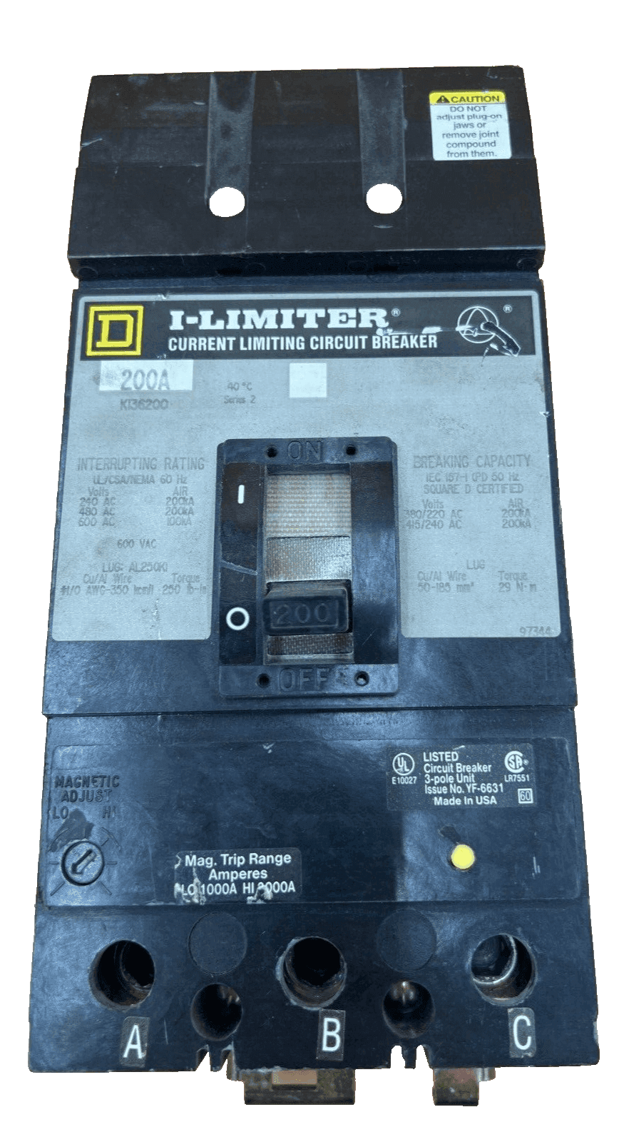 Square D KI36200 Circuit Breaker — image 1 of 6