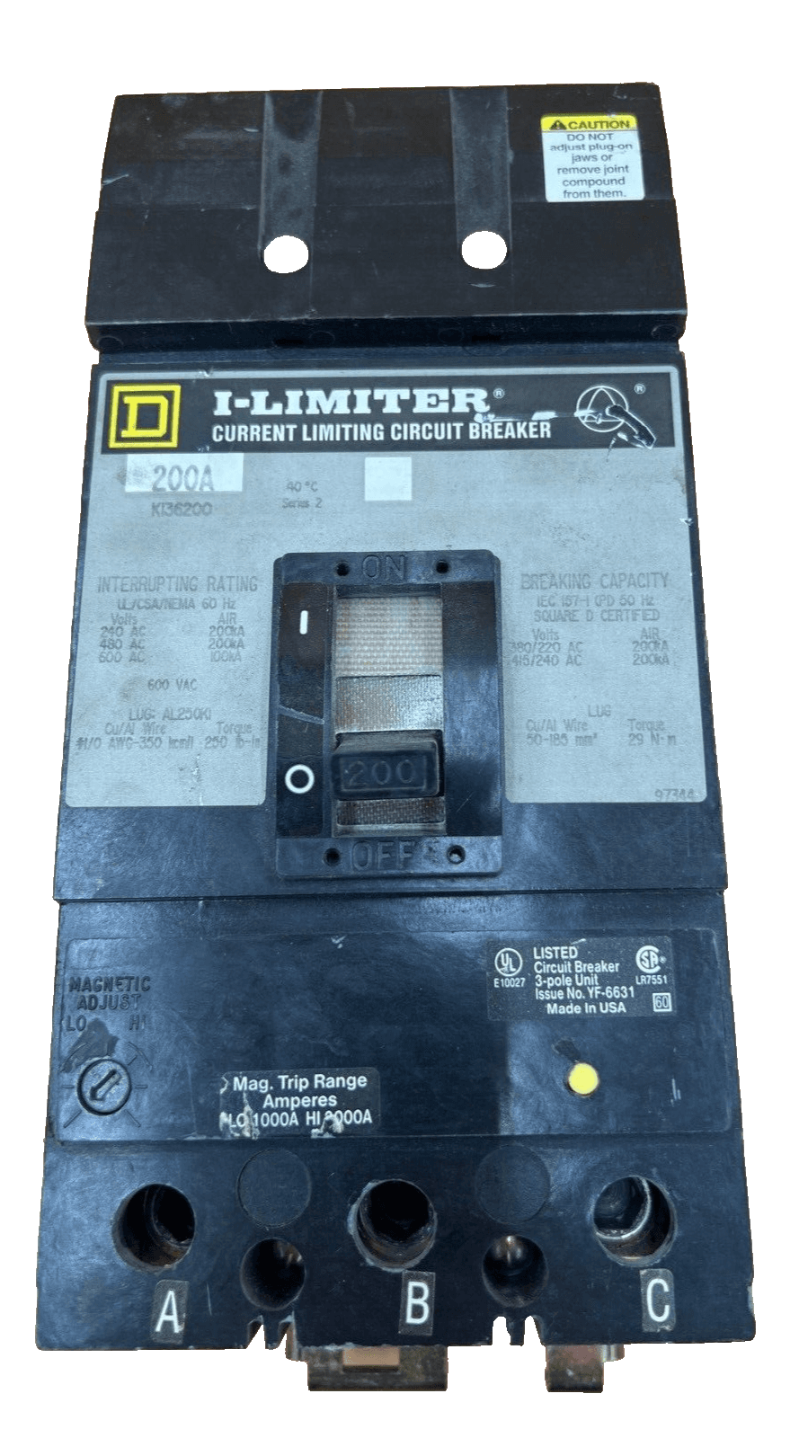 Square D KI36200 Circuit Breaker — image 1 of 6