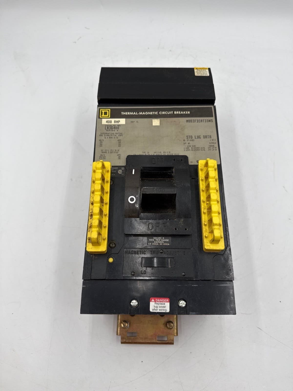 Square D LA36400 Circuit Breaker 400A 3P 600V 3PH LA I-Line 400 Amp 3 Pole Gray