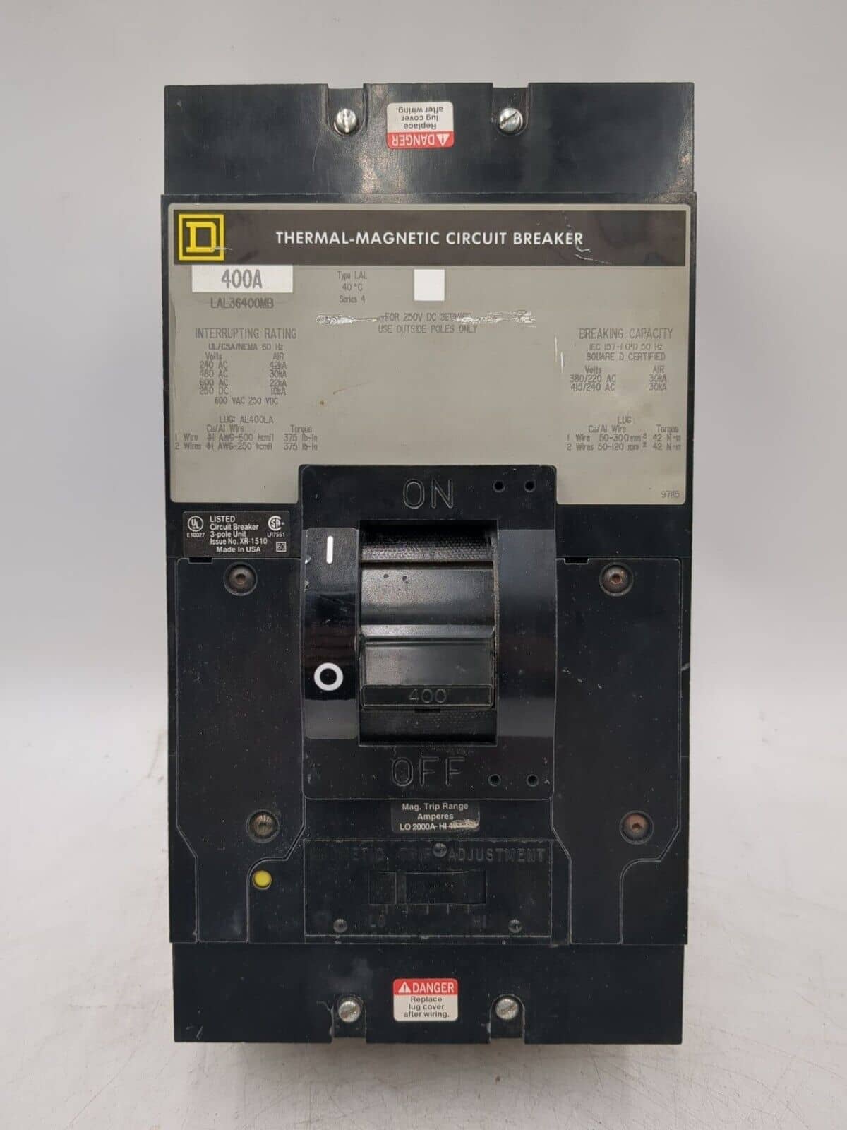 Square D LAL Circuit Breaker — image 1 of 8