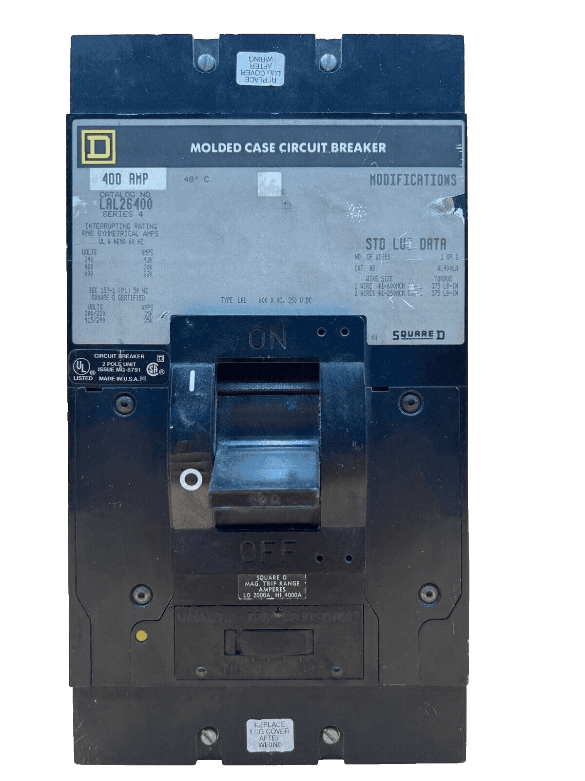 Square D LAL26400 Circuit Breaker — image 1 of 7