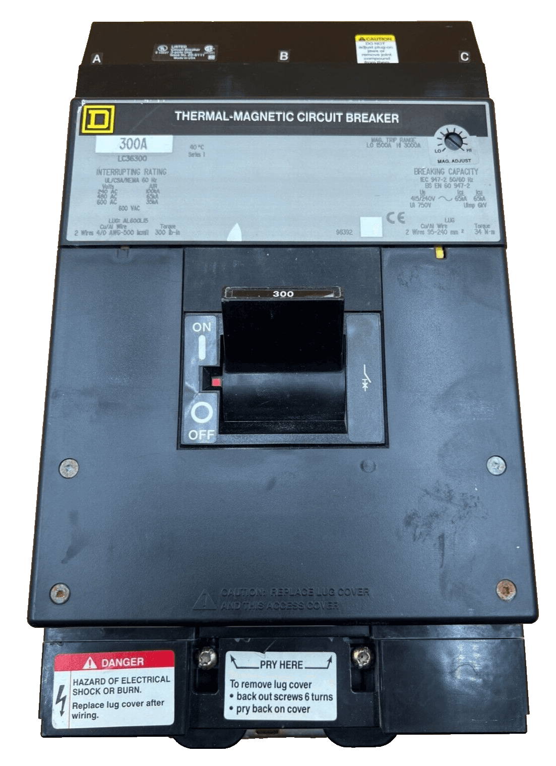 Square D LC36300 I-Line Circuit Breaker 300A 3P 600V 3PH LC 300 Amp 3 Pole – image 1