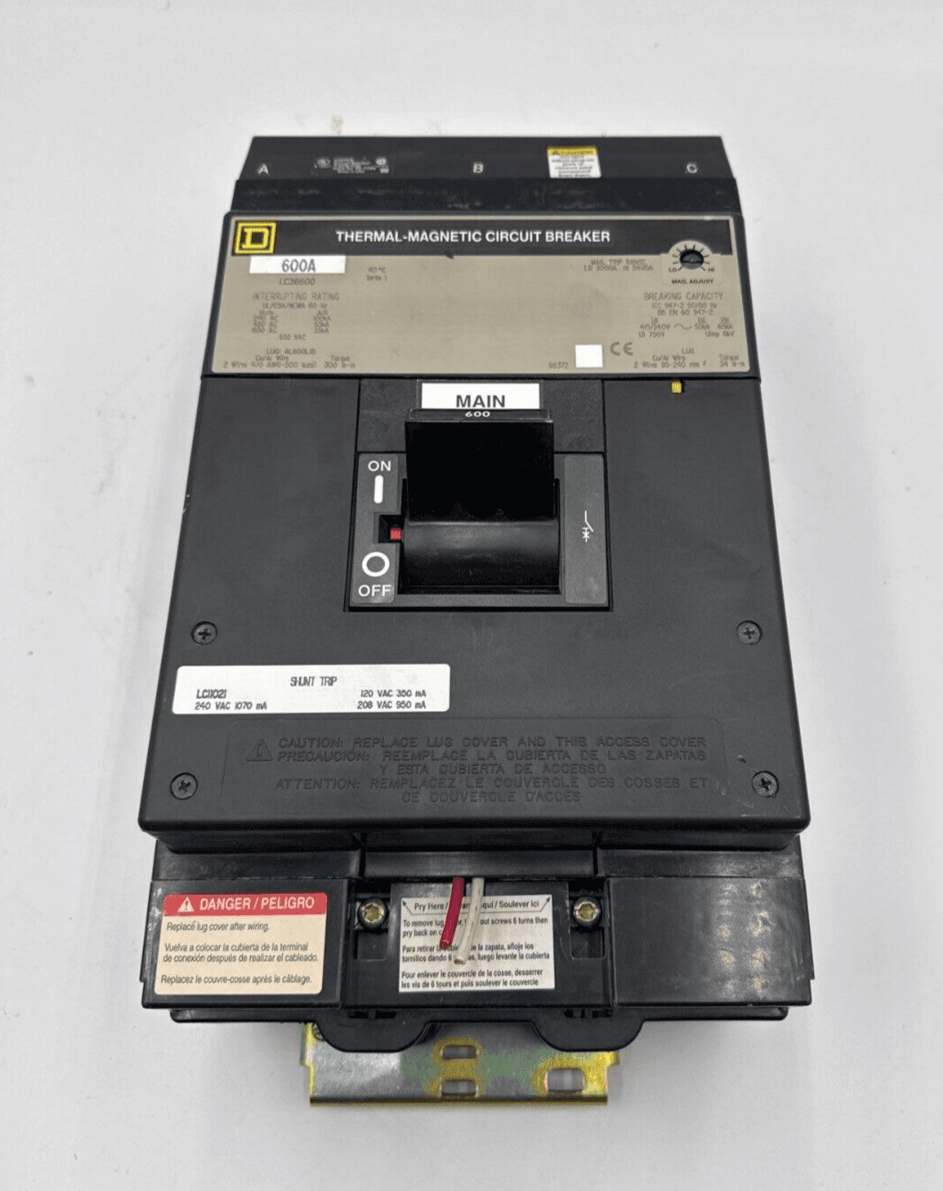 Square D LC36600 I-Line Circuit Breaker 600A 3P 600V LC 600 Amp Shunt LC11021 240V – image 1