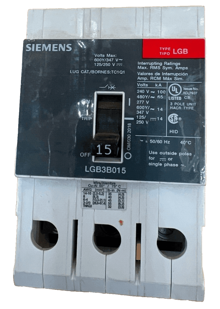 Siemens LGB3B015 Circuit Breaker — image 1 of 6