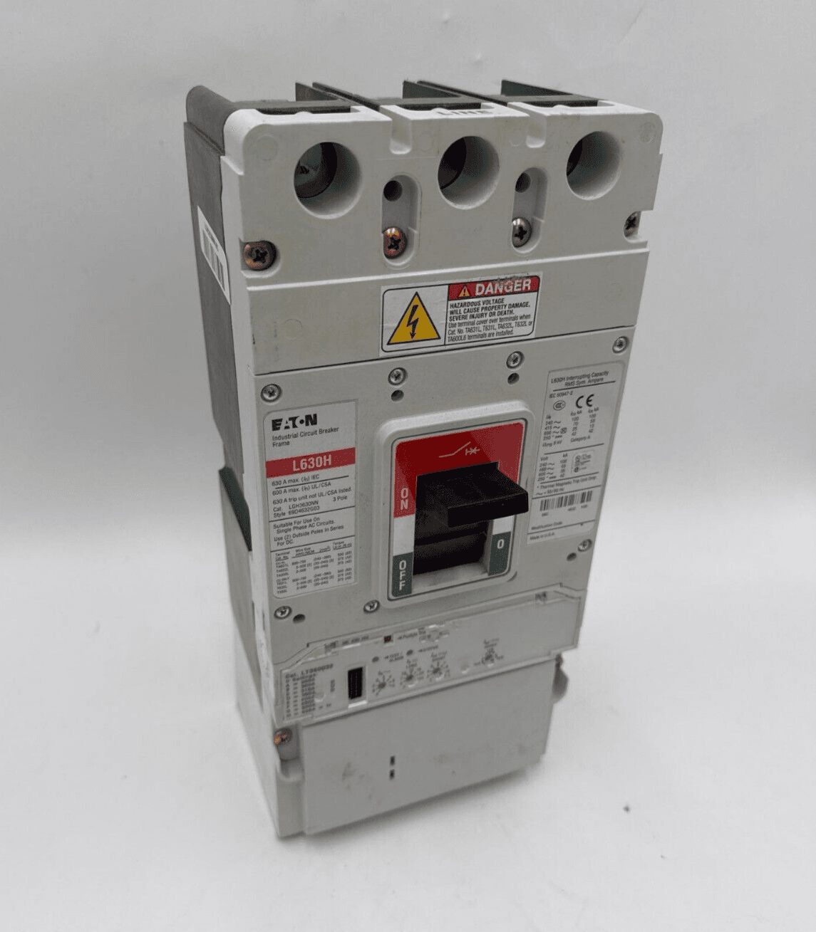 Eaton LGH3630NN Circuit Breaker 600A 3P 600V L630H Trip LT360032 600 Amp – image 1