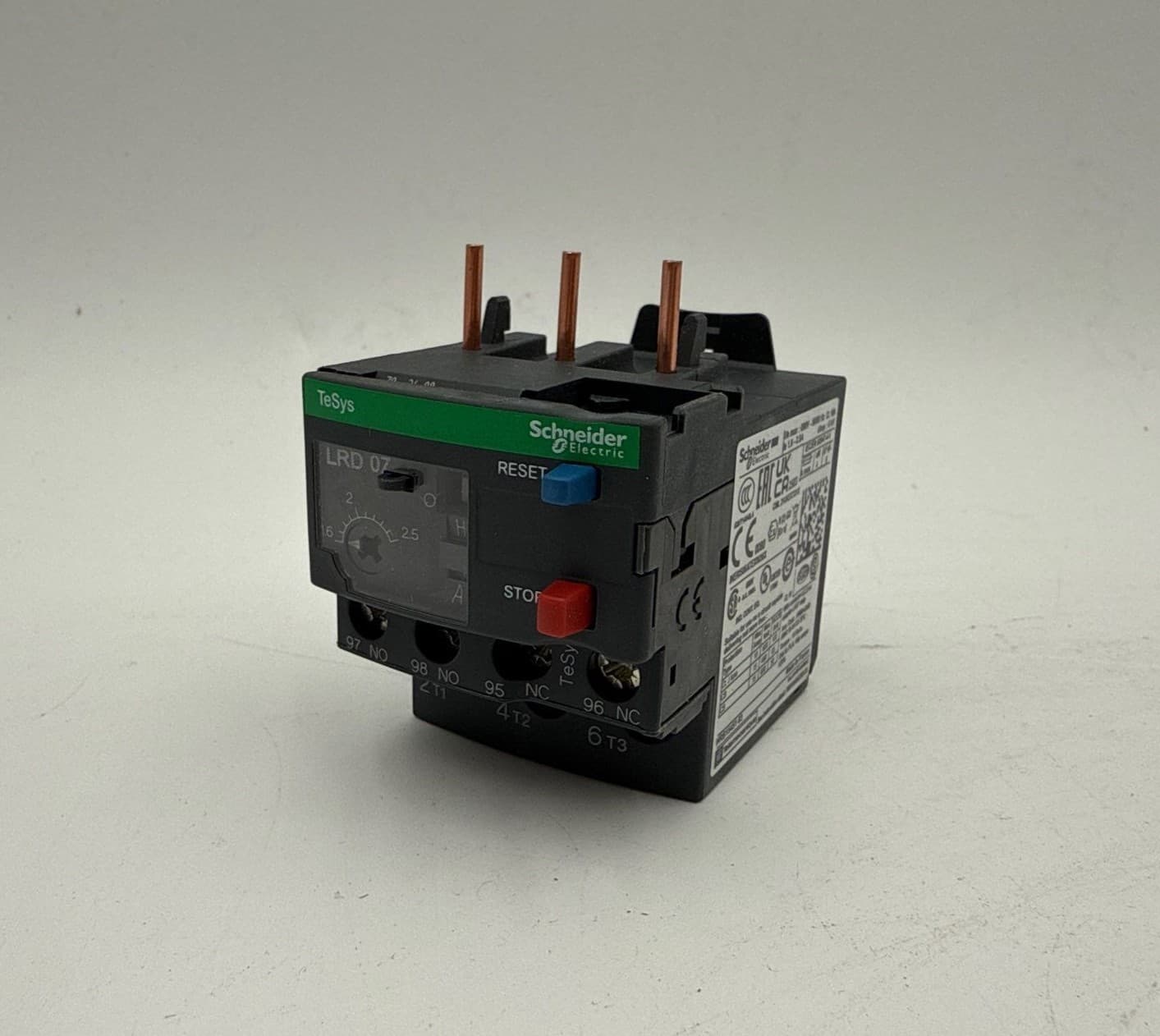 Schneider Electric LRD07 Thermal Overload Relay 1.6-2.5A 3P 600V – image 1
