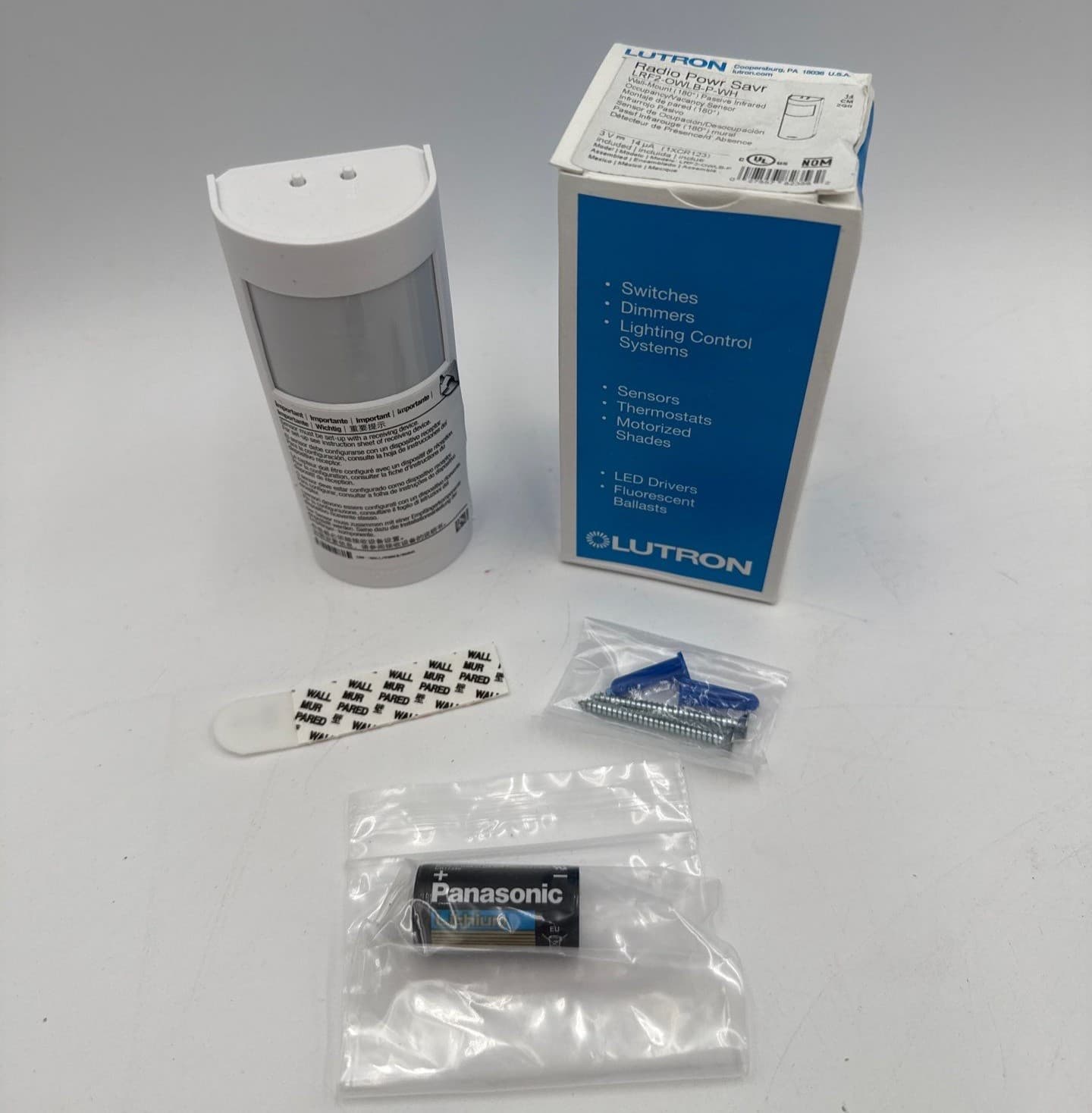 Lutron LRF2-OWLB-P-WH Radio Powr Savr 180 Wall Mount Occ Sensor Passive Infrared – image 1