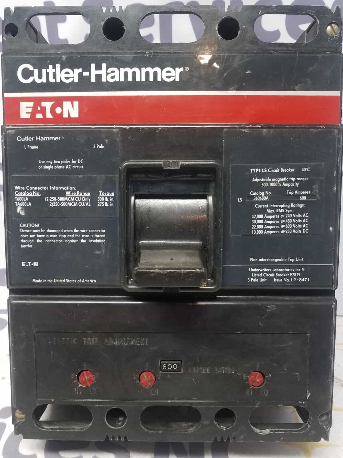 Cutler-Hammer LS360600A Circuit Breaker — image 1 of 7