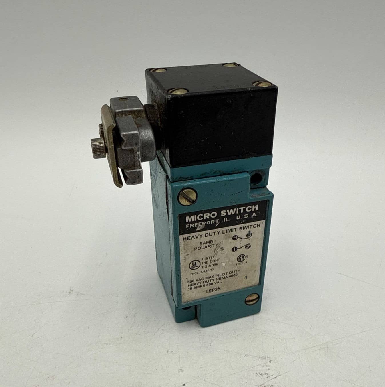 MicroSwitch LSP3K Limit Switch 10A 600V NEMA A600 Heavy Duty