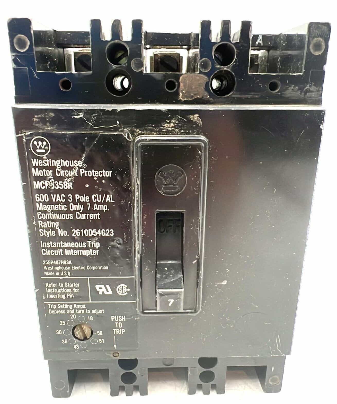 Westinghouse MCP0358R Circuit Breaker — image 1 of 6