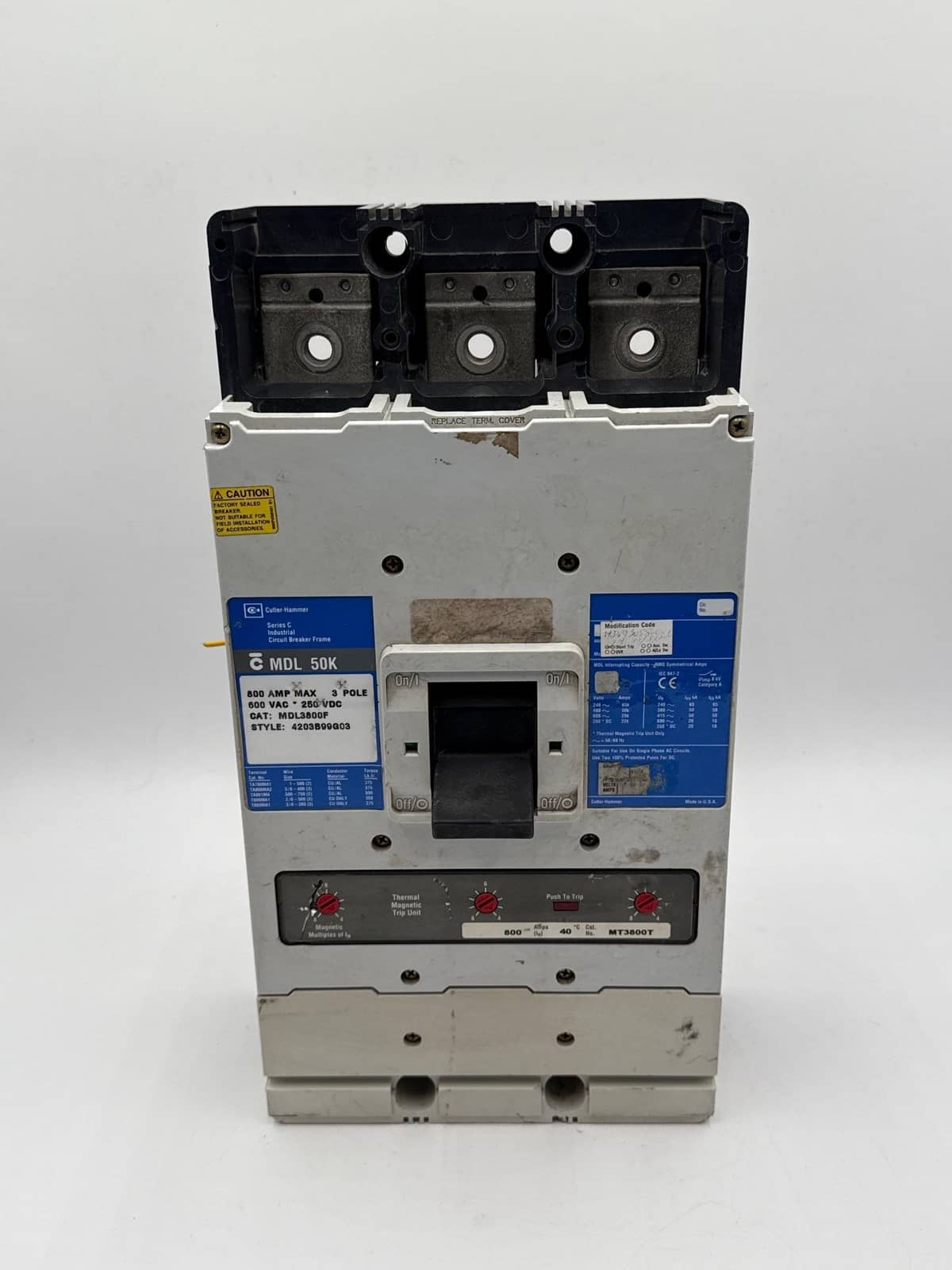 Eaton MDL3800 Circuit Breaker — image 1 of 8