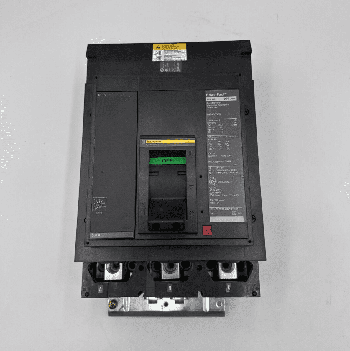Square D MGA36500 Circuit Breaker — image 1 of 12