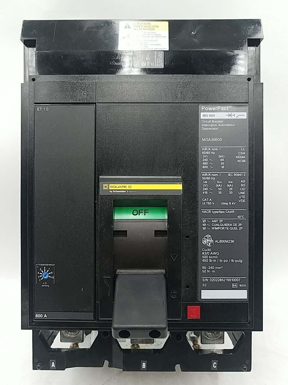 Square D MGA36600 Circuit Breaker — image 1 of 8