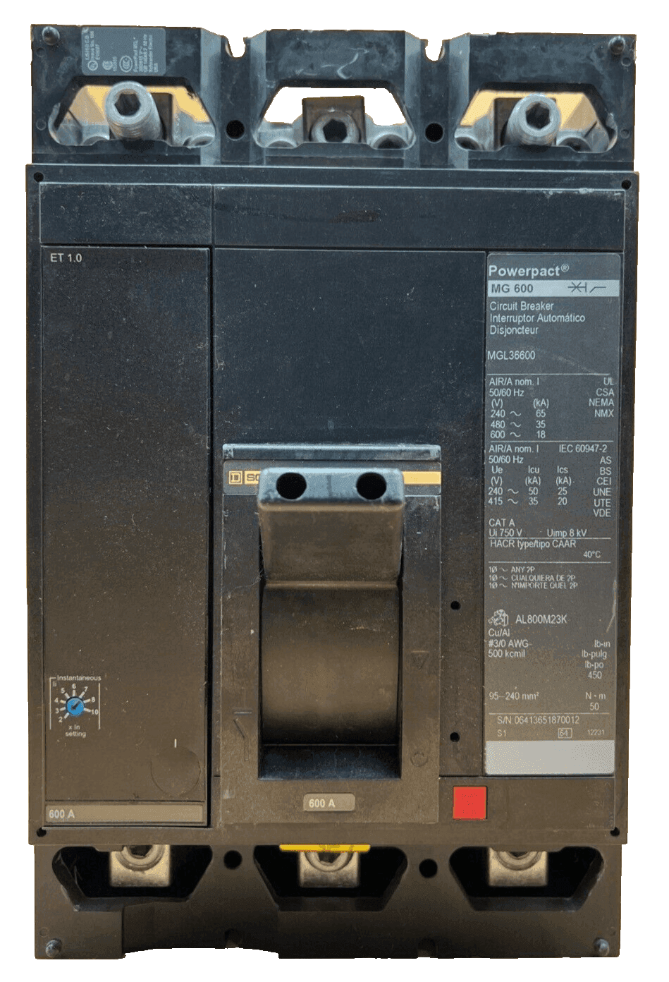 Square D MGL36600 Circuit Breaker — image 1 of 7