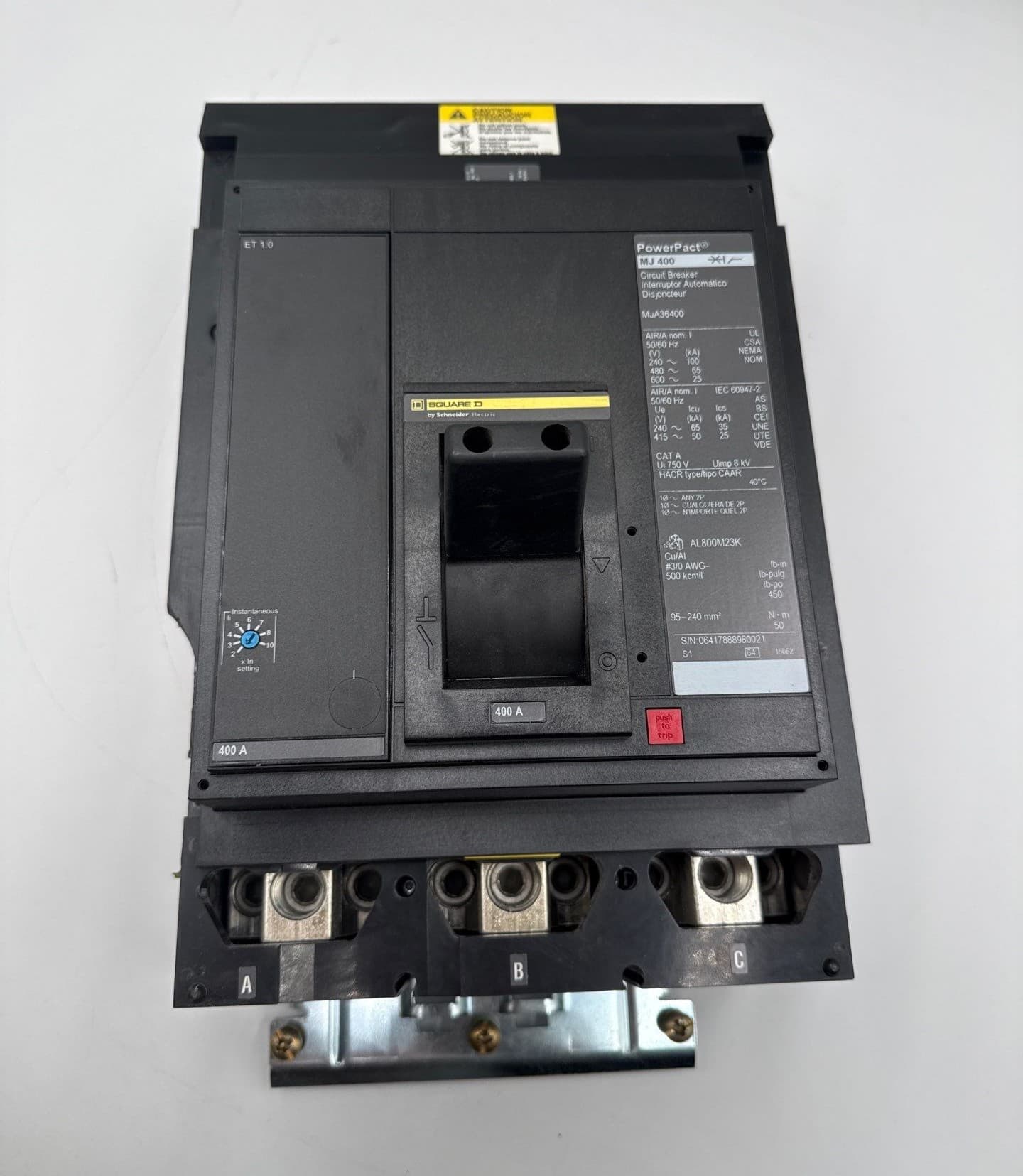 Square D MJA36400 I-Line Circuit Breaker 400A 3P 600V 3PH MJA 400 Amp 3 Pole CHIP