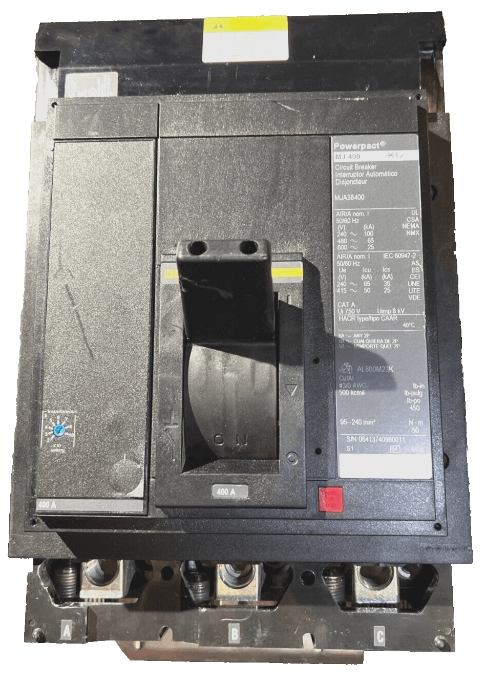 Square D MJA36400 I-Line Circuit Breaker 400A 3P 600V 3PH MJA 400 Amp 3 Pole – image 1