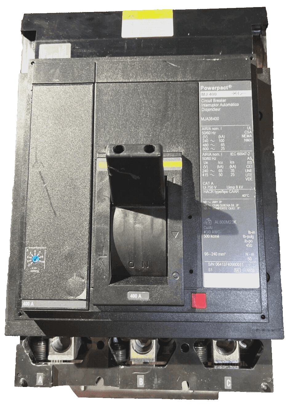 Square D MJA36400 I-Line Circuit Breaker 400A 3P 600V 3PH MJA 400 Amp 3 Pole