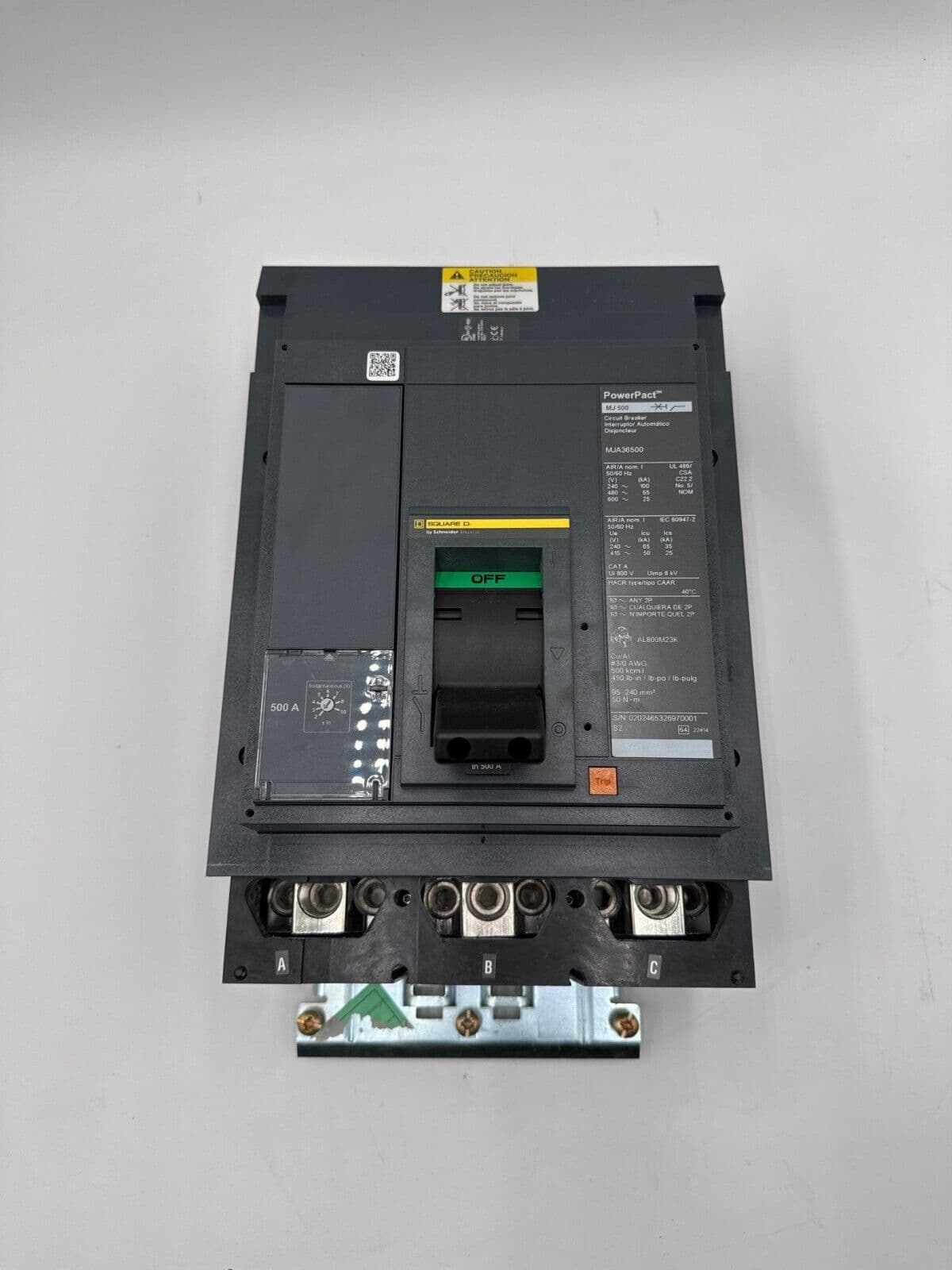 Square D MJA36500 I-Line Circuit Breaker 500A 3P 600V 3PH MJA 500 Amp 3Pole – image 1