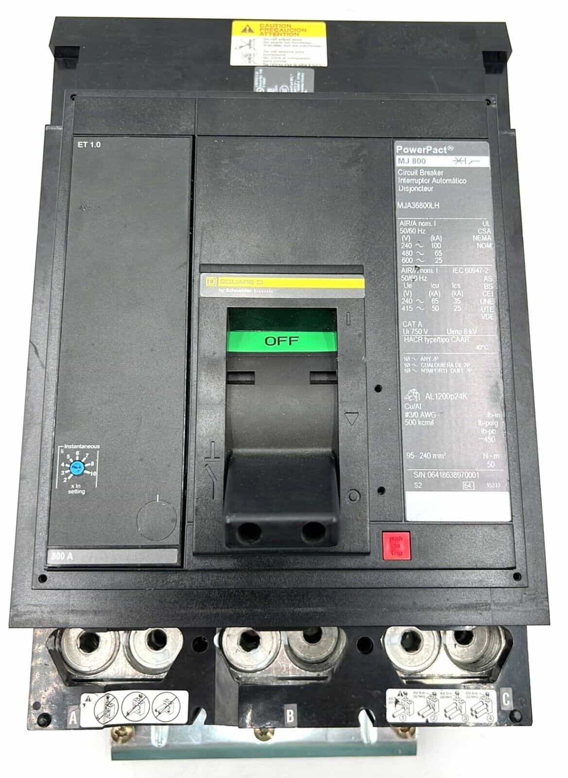 Square D MJA36800LH Circuit Breaker — image 1 of 8