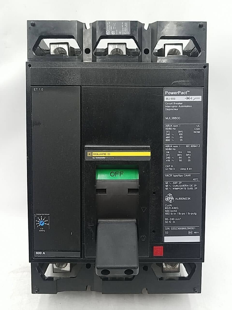 Square D MJL36600 Circuit Breaker — image 1 of 9