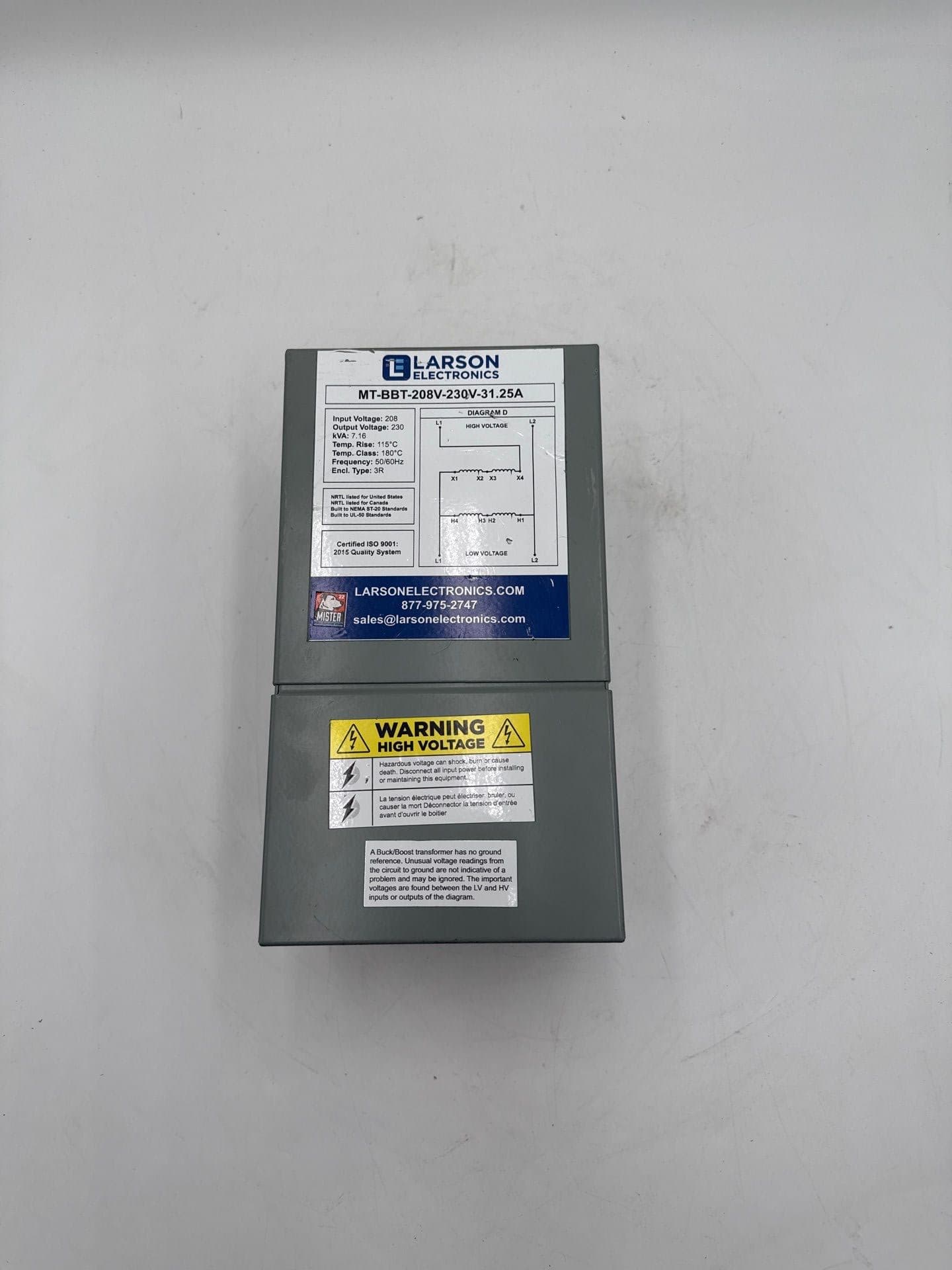 Larson MT-BBT-208V-230V-31.25A Control Transformer — image 1 of 6