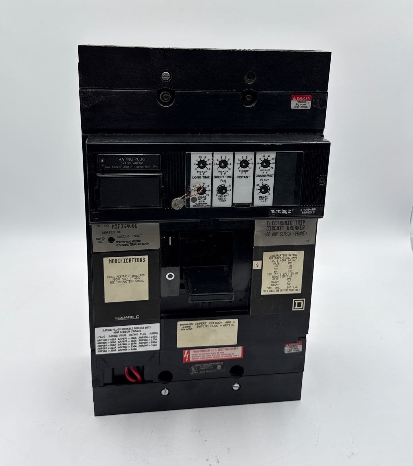 Square D MXF36400G Circuit Breaker 400A 3P 600V MXF 400 Amp Ground Fault LSIG – image 1