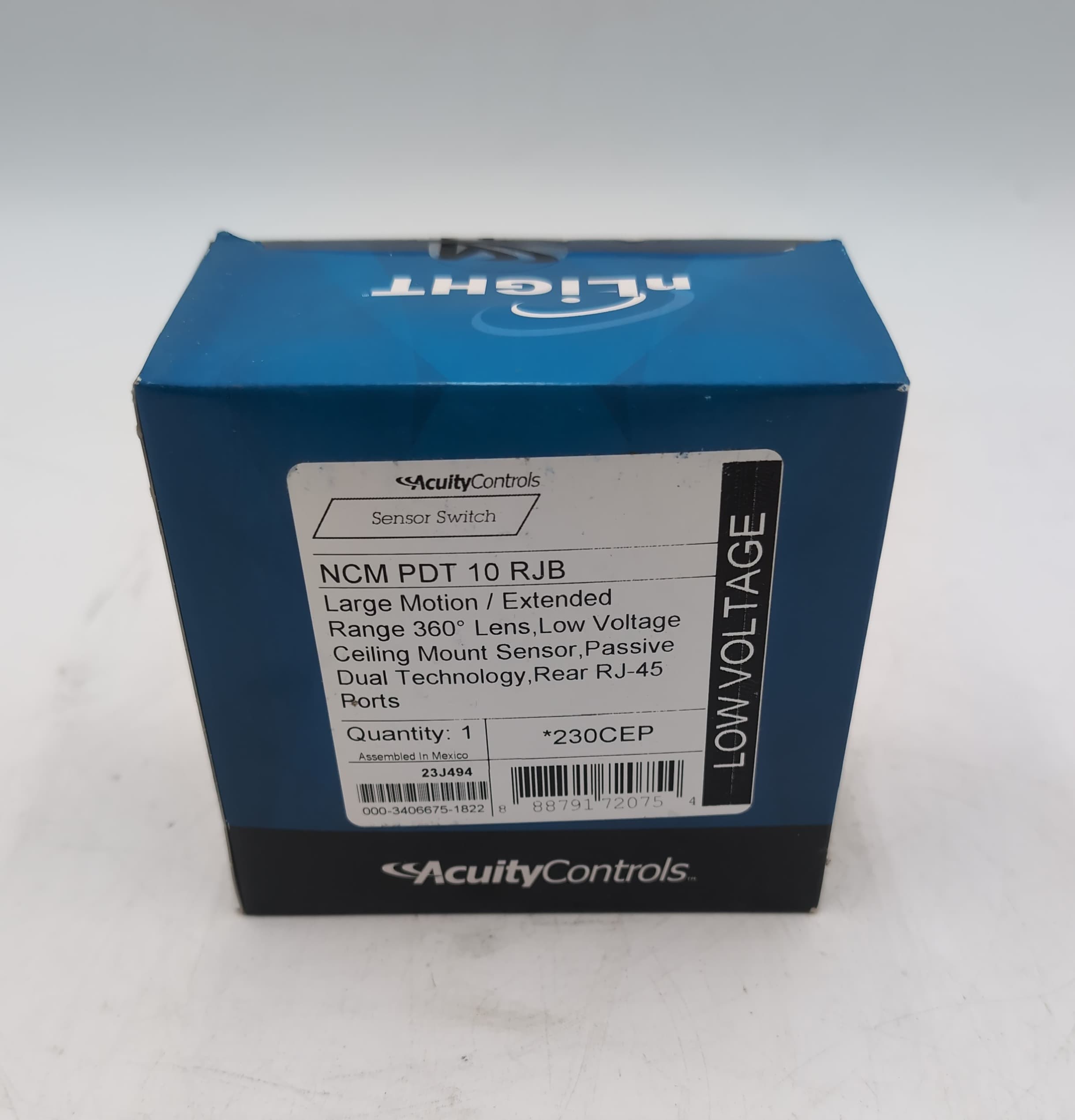 Acuity nLight NCM PDT 10 RJB Ceiling Occupancy Sensor Dual Tech White 230CEP NEW