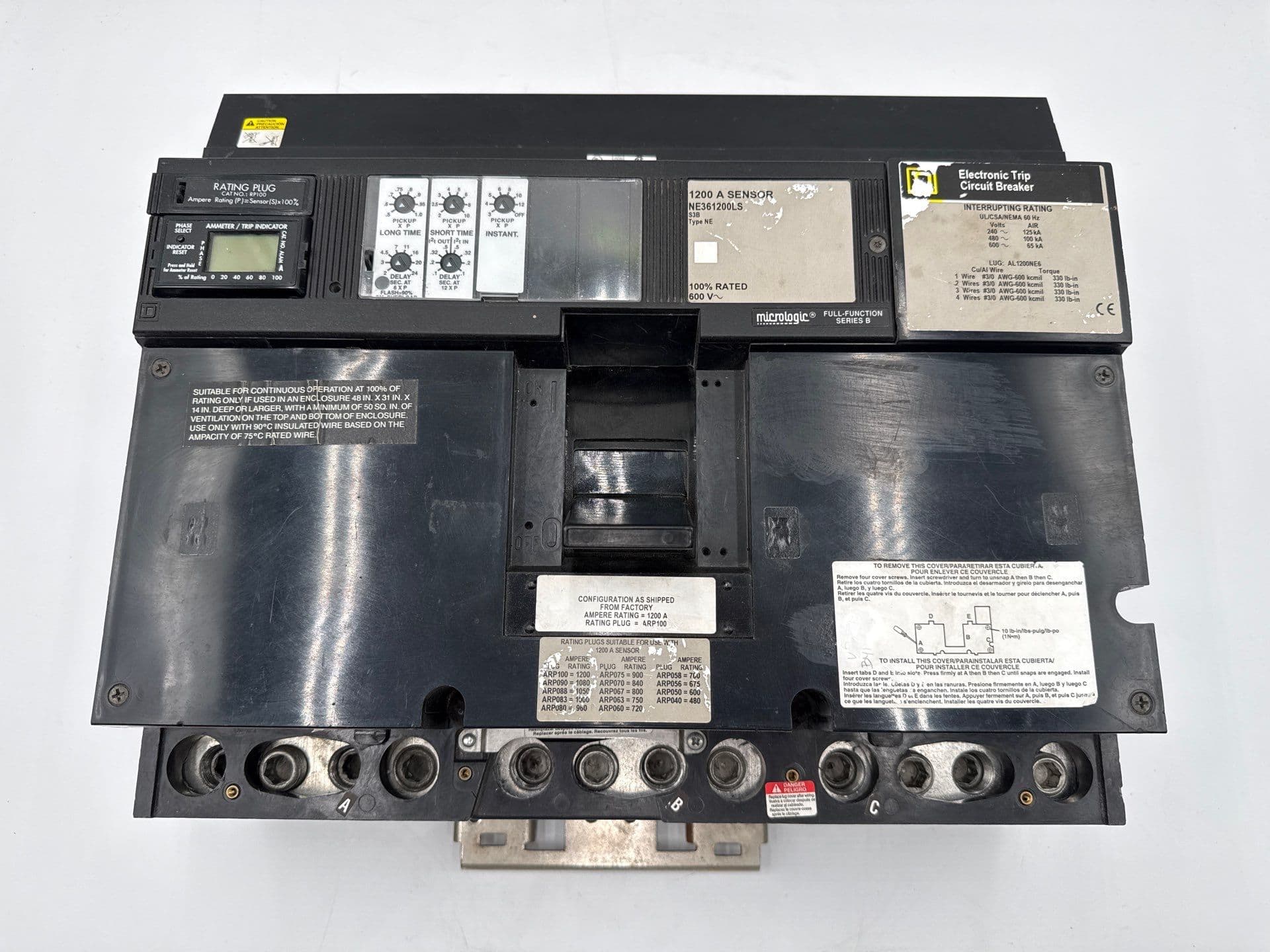 Square D NE361200LS I-Line Circuit Breaker 1200A 3P 600V Electronic Trip RP100 – image 1