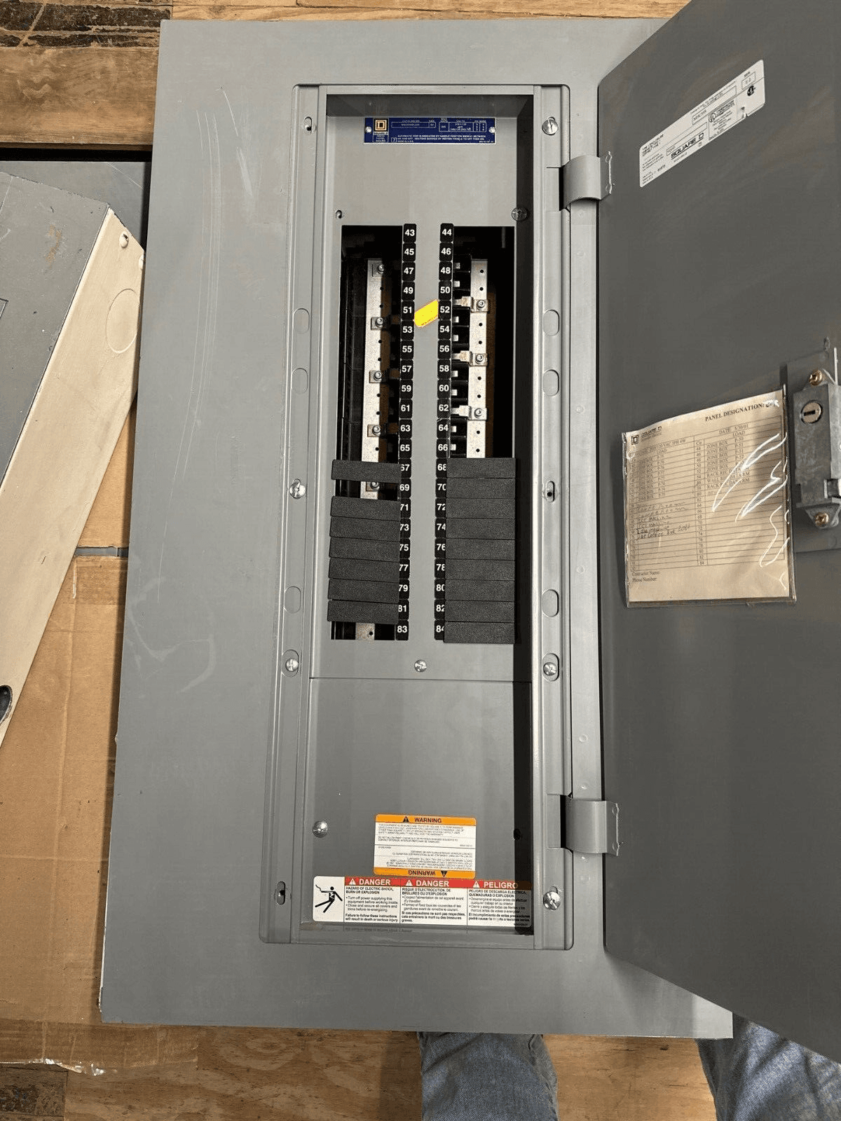 SQUARE D NQOD442L225 Panelboard 225A 208Y/120V 3P 4W Main Lug 42 Circuit MLO P296 – image 1