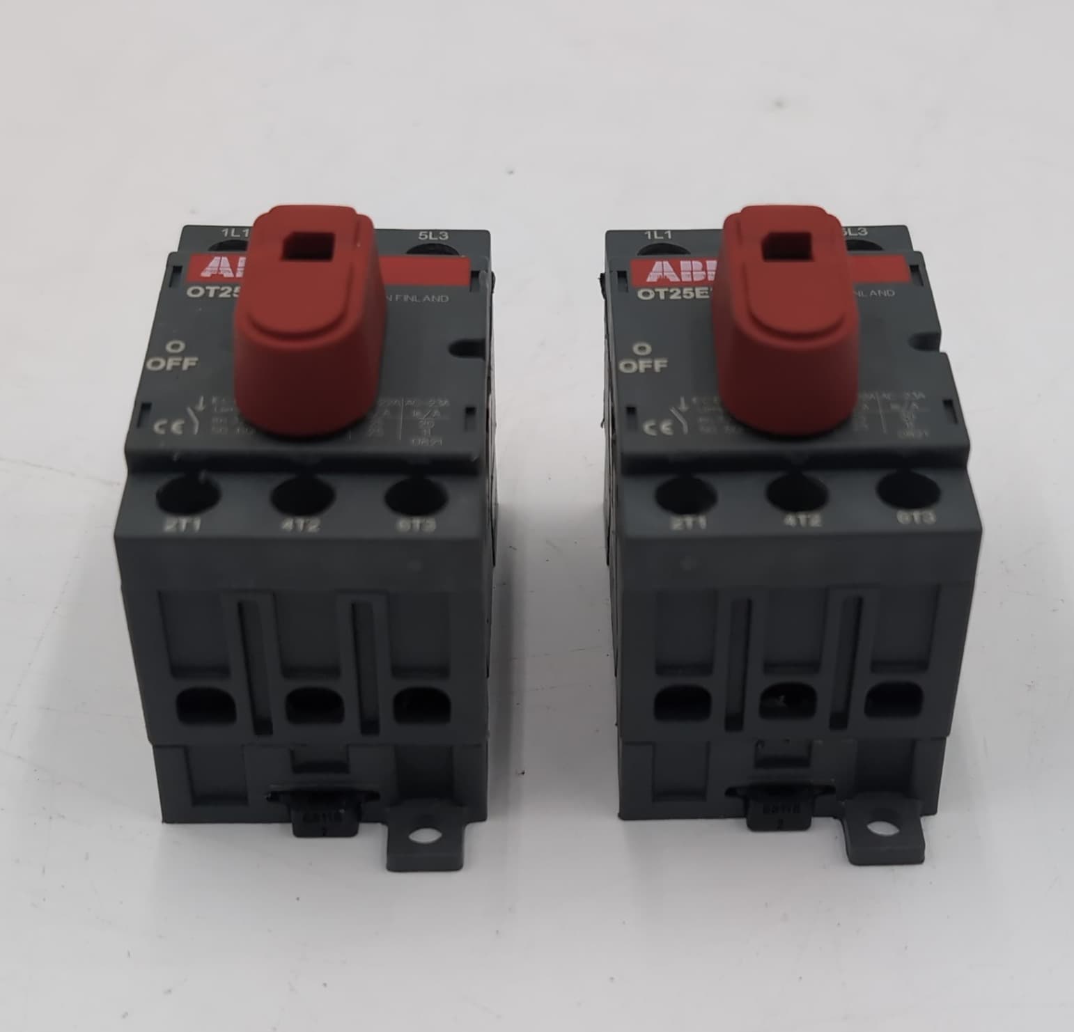 Lot of 2 ABB OT25E3 Switch Disconnects 3-Pole 25A 600V Non-Fusible Used