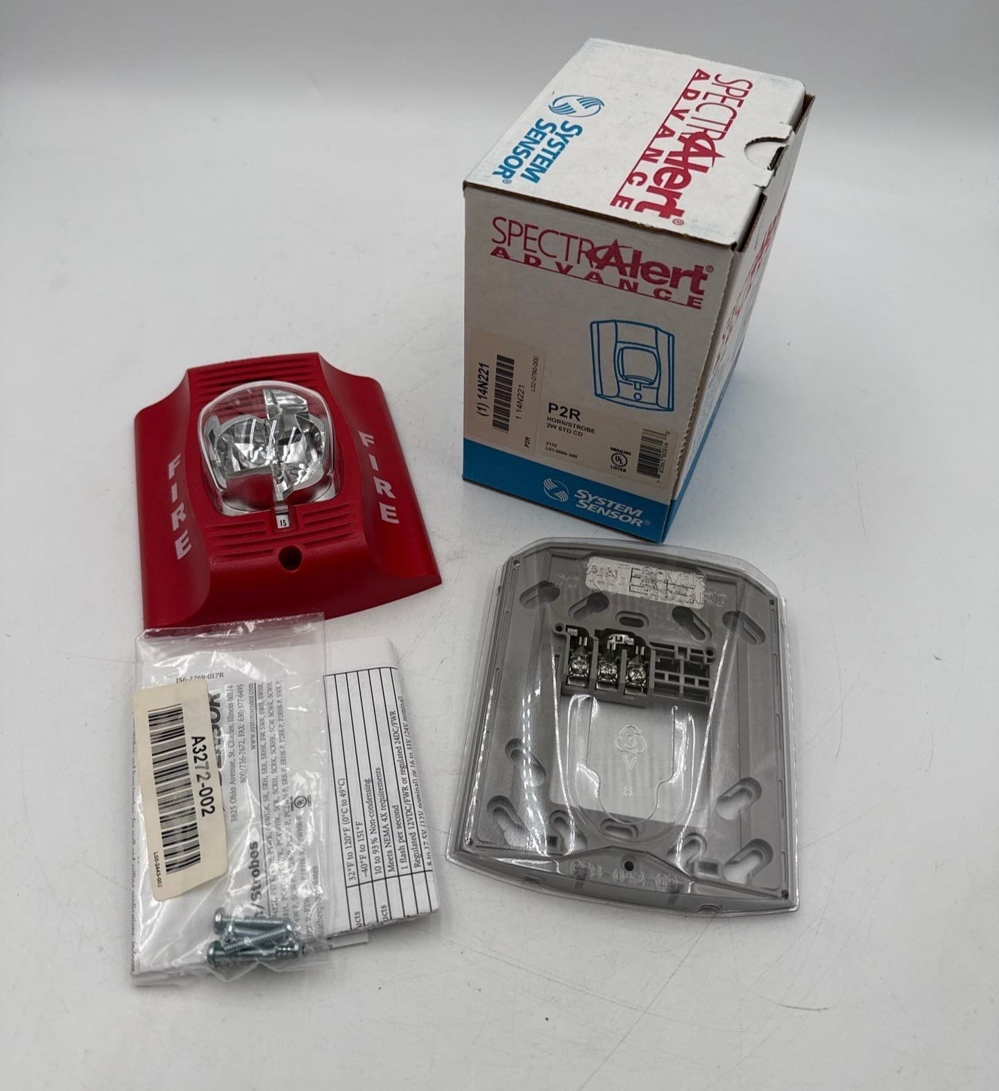 System Sensor P2R Fire Alarm Horn Strobe Red Wall Mount Spectralert Advance – image 1