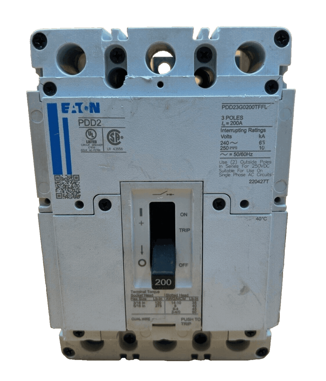 Eaton PDD23G0200TFFL Circuit Breaker — image 1 of 6
