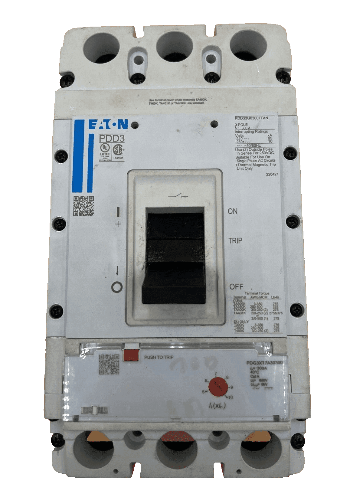 Cutler-Hammer PDD33G0300TFAN Circuit Breaker — image 1 of 6